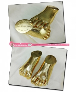 Đúc khuôn tay chân 3D dát vàng 24k - G03